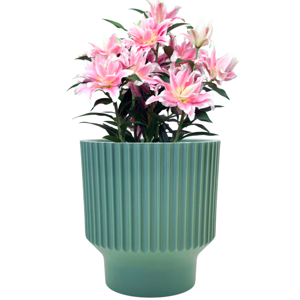 Кашпо Аркада 7,2л нефрит с вставкой 23*23,5см АР23-32 /3шт/ЛГ