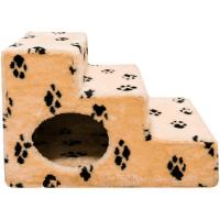 Лестница домик для животных мех лапы на бежевом 39*55*37Н DONBARON