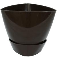 Кашпо Элеганс 0,5л шоколадный с прик. под. /20шт/Рад