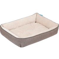 Лежанка ЛОФТ ФРЕЙМ плюш рогожка L 60х48х12см ЛФ-56 бежевый