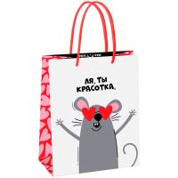 Пакет подарочный 18*23*10см "Funny rat" глянц. ламинация MESHU/MS_61569/Рельеф