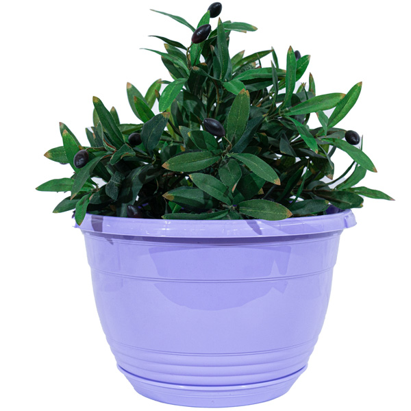 Цветочный горшок Глория 5,6л лавандовый с прикрепленным поддоном