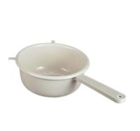 Дуршлаг D20см с ручкой белый ротанг М1130