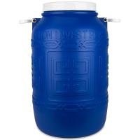 Бочка 40л синяя с крышкой и навес. ручками /Дон