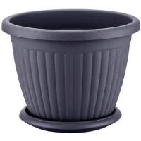 Кашпо Кемер 19л антрацит с под. /10шт/ЭД