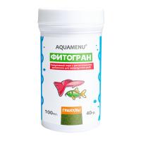 Корм для рыб AQUAMENU Фитогран травяные гранулы, банка 100мл