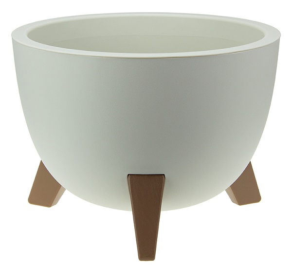 Кашпо ФЛОРИАН D250 4,2л белый ротанг с вставкой М3186 /5шт/М-пласт 