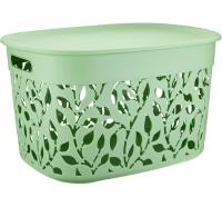 Коробка для хранения ФЛОРА 25л мята с крышкой М2364