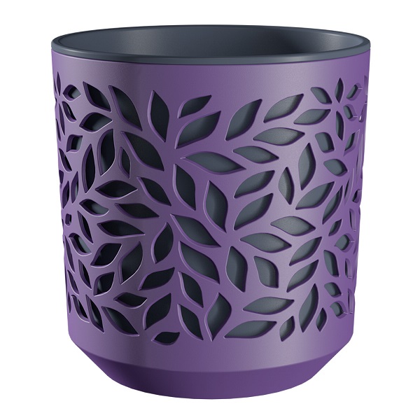 Кашпо Листья 2,5л сливовый/антрацит КШ-9571