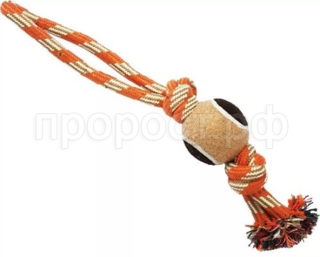 Игрушка для собак Грейфер канатный 2 узла с мячом 38см ГР1011