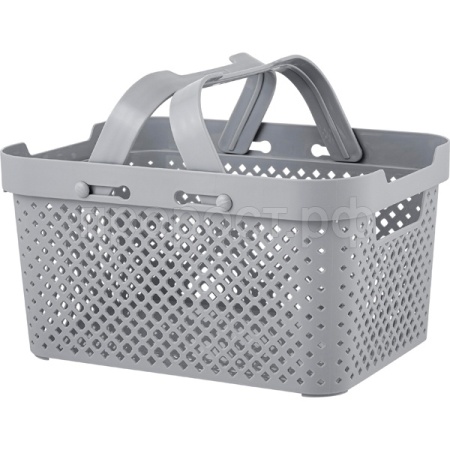 Корзина д/хранения Plast Team STOCKHOLM 15л с ручками серый шторм РТ5003 /5шт/ПТ
