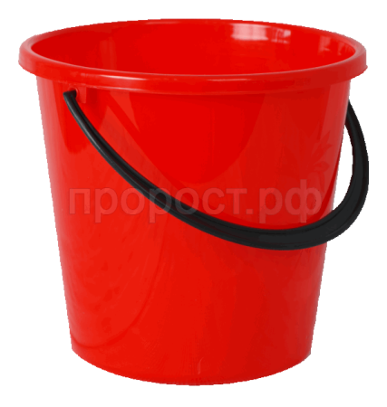 Ведро 10л Ромашка красный 02013