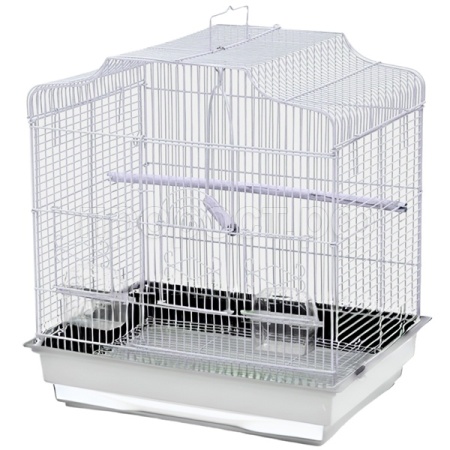 Клетка д/птиц N1 ДКп604 47*36*50,6см фигурная укомплектованная белая/Евро