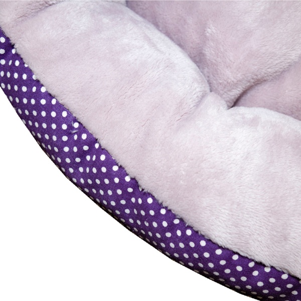 Лежанка ватрушка плюш фиолетовый горох 70*17см/DONBARON