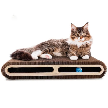 Когтеточка-лежанка Т34 Зверье мое большая с мячом 59*30см/86182