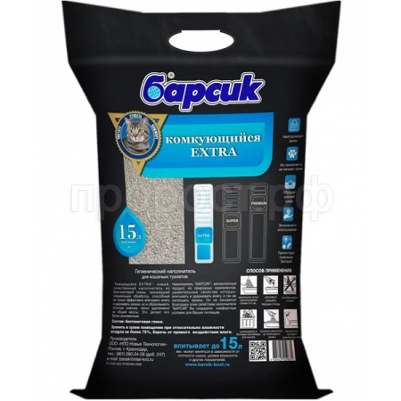 Наполнитель Барсик EXTRA комкующийся 15л