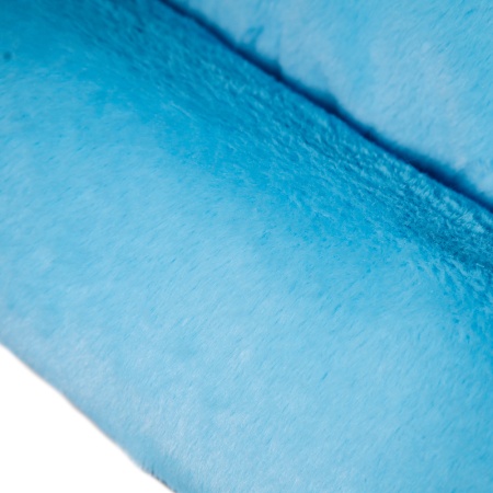 Лежанка прямоугольная мех однотон с подушкой холофайбер Небесно Голубой 65*50*18см/DONBARON