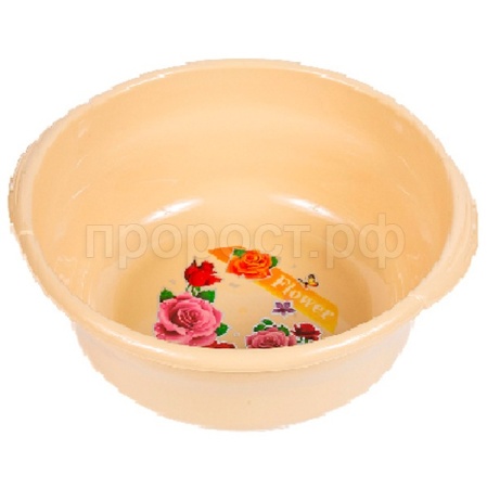 Таз 10л "Новинка" с ручками бежевый 03013 Таз 10л "Новинка" с ручками бежевый 03013