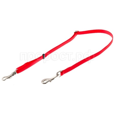 Удлинитель для поводка 10мм 47см-80см красный/металл 73-2885/Пет Лайн