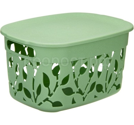 Коробка для хранения ФЛОРА 5,5л мята с крышкой М2362