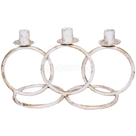 ДЕКОР Подсвечник Кольцо 3 свечи бел золото РЗДИ/1шт ДЕКОР Подсвечник Кольцо 3 свечи бел золото РЗДИ/1шт