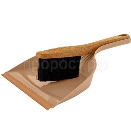 Щетка-сметка с совком Spin&Clean Wood с кромкой SC5516 /8шт/ПР