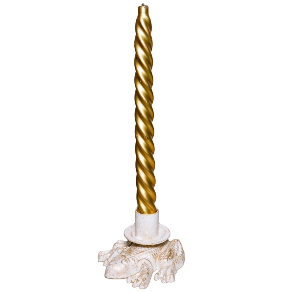 ДЕКОР Подсвечник Лягушка бел золото РЗДИ/1шт