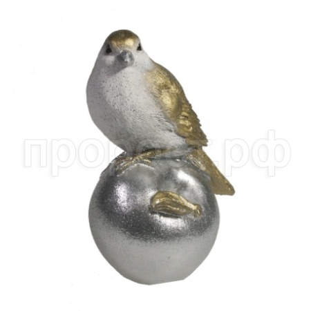 Птичка на яблоке (золото+серебро) L6,5W8H12,5 715286/D093 Птичка на яблоке (золото+серебро) L6,5W8H12,5 715286/D093
