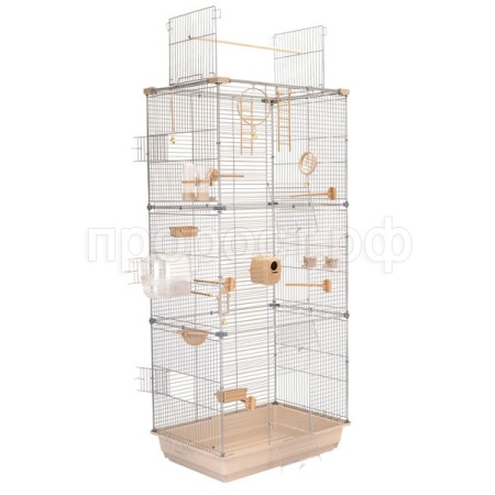 Клетка д/птиц ЛОРА-3 ECO 58*40*126см (укомплект) 3 секции бежевая/4612/Дарэлл