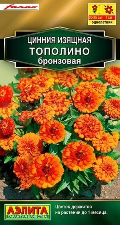 Аэлита Цинния Тополино бронзовая 12шт