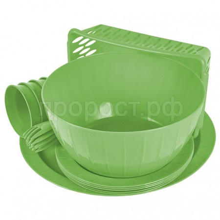 Набор д/пикника Vanilla 5 персон (18 предметов) фисташковый SE1810/4шт/ПР