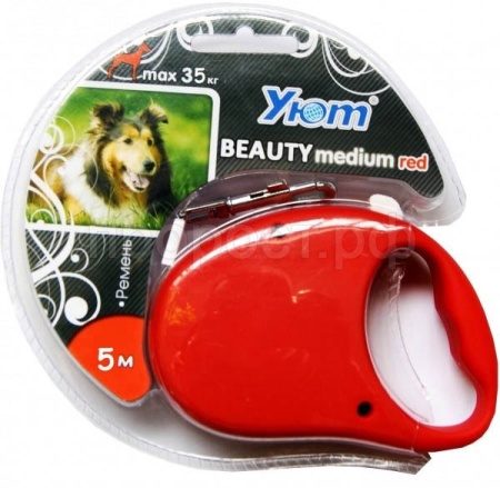 Рулетка Уют Beauty М ремень 3м на 25кг красная/ТД9025к