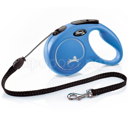 Рулетка Флекси Новая Классика М трос 5м на 20кг голубая/22610/20/Евро