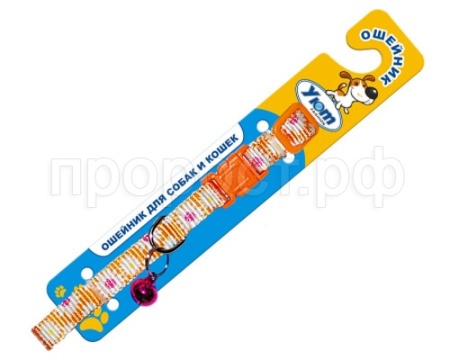 Ошейник капрон 1,0*30см цветной тесьма с орн. ромашки с колокольчиком/ГО21/Евро