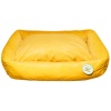 Лежанка прямоугольная мех однотон с подушкой холофайбер Горчичный 65*50*18см/DONBARON