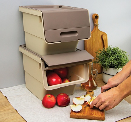 Ящик д/хранения овощей 12л СМАРТ латте М2396 /6шт/М-пласт