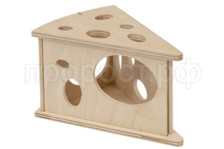 Игрушка для грызунов Домик ЕСО  маленький деревянный Сыр 15*10*9см/86851 