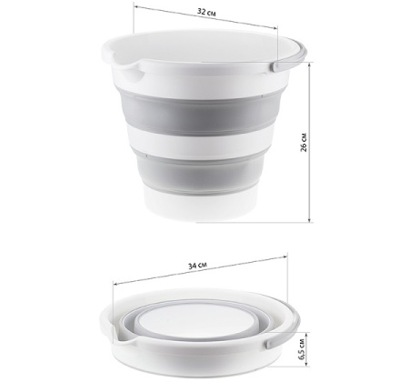 Ведро 10л ФЛЕКС складное смоки М2413 /12шт/М-пласт