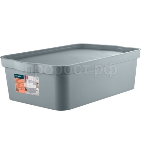 Ящик д/хранения 14л Keeplex Trendy с крышкой серый топаз KL3504 /8шт/ПР