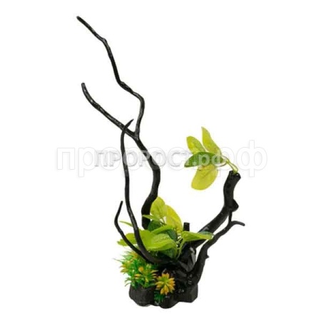 Грот Decor 218 Коряга с растением 30*24*34см