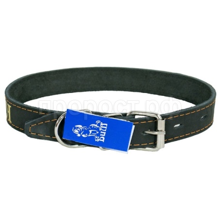 Ошейник кожа 26мм 1слойный на фетре прямой с надписью 53-58см/110000