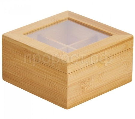 Органайзер д/пакетиков чай/кофе бамбук 14*14*7,5см №3 КТ-ОЧ-03 /20шт/Катунь