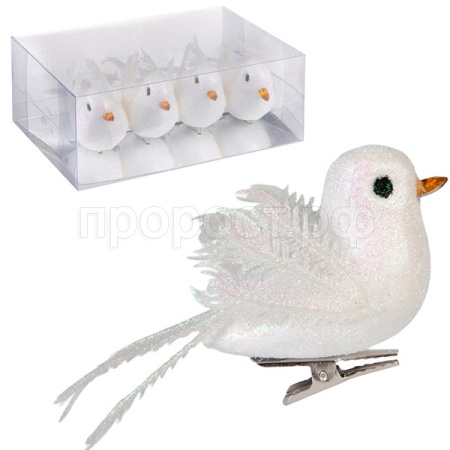 Украшение Пернатый друг (4шт) 9*4.5см 110379