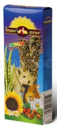 Лакомство для грызунов Палочки Мюсли Верные друзья 100гр