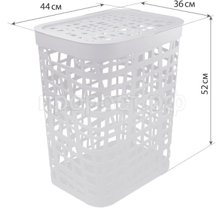 Корзина д/белья 55л ХАОС белый М2619 /5шт/М-пласт Корзина д/белья 55л ХАОС белый М2619 /5шт/М-пласт