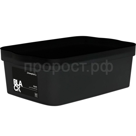 Ящик д/хранения 6л Keeplex Trendy с крышкой черный KL3502 /10шт/ПР