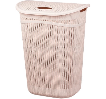 Корзина для белья 55л ВЯЗАНИЕ чайная роза М2613  Корзина для белья 55л ВЯЗАНИЕ чайная роза М2613