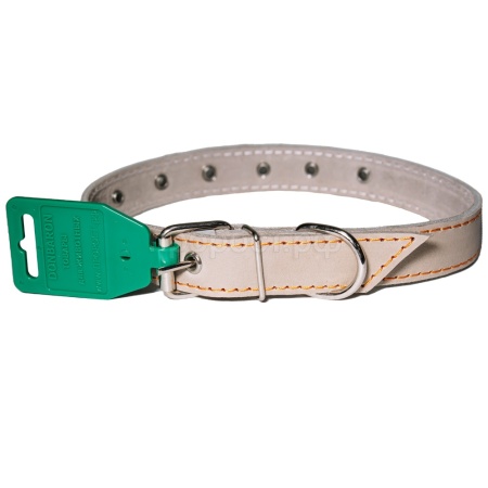 Ошейник кожа серый 1сл 30мм DONBARON
