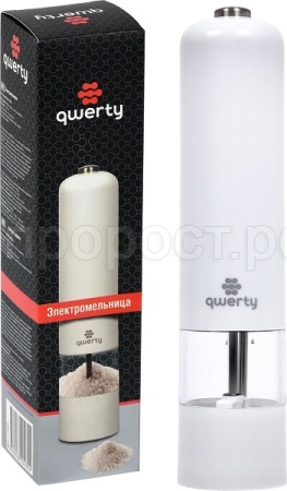 Электромельница перец/соль, белый, 5х23см QWERTY/48шт/71001