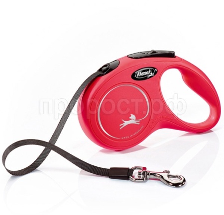 Рулетка Флекси Классик S ремень 5м на 15кг красная/23204/20/Евро